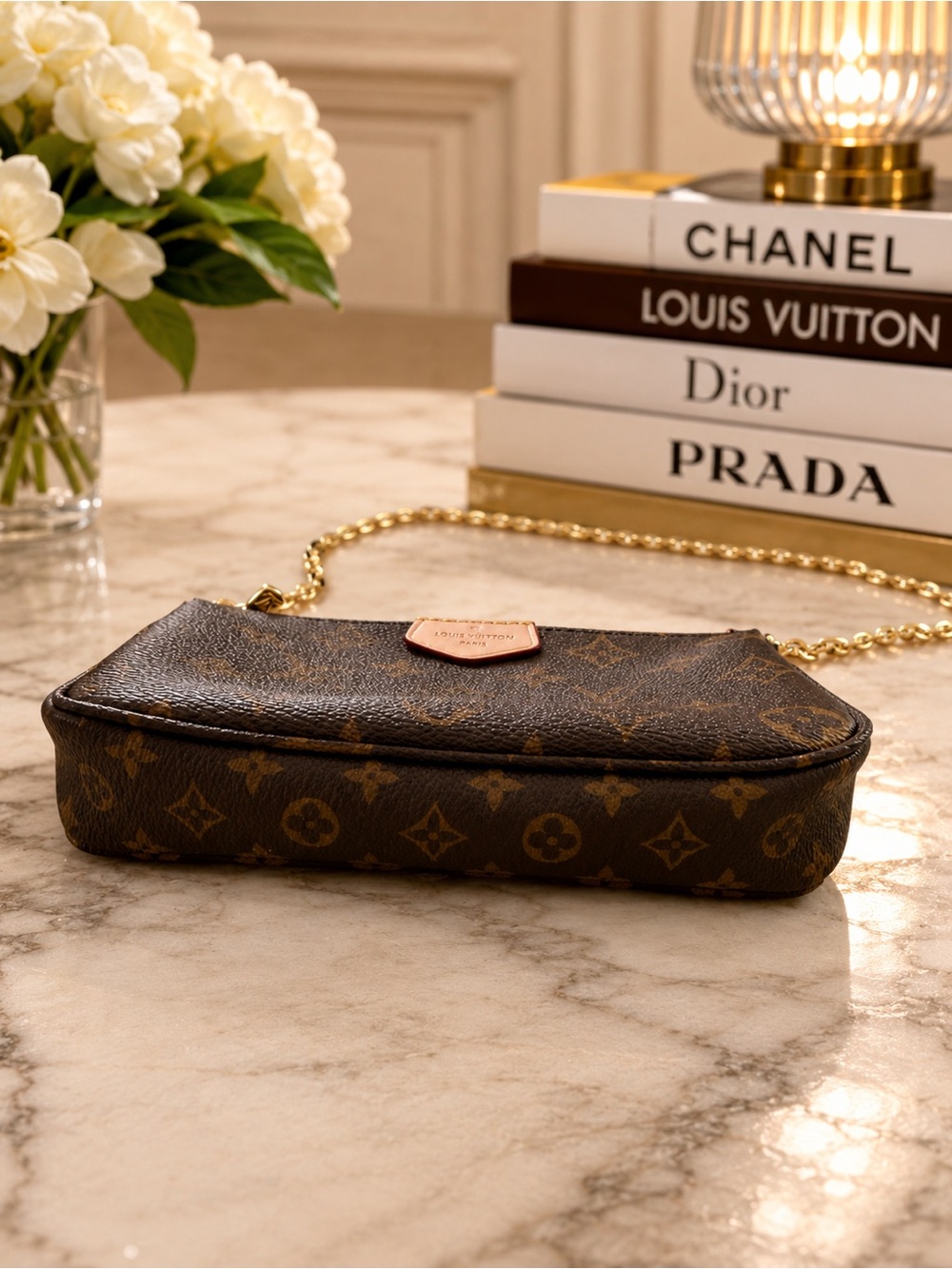Louis Vuitton Multi Pochette Accessoires Mini Pochette Pouch with Gold Chain - Picture 4 of 4